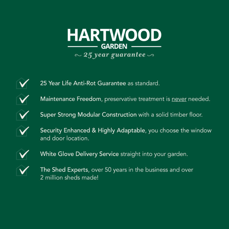 Hartwood Life Time 20' x 10' Double Door Overlap Pressure Treated Reverse Apex Shed | Sheds.co.uk