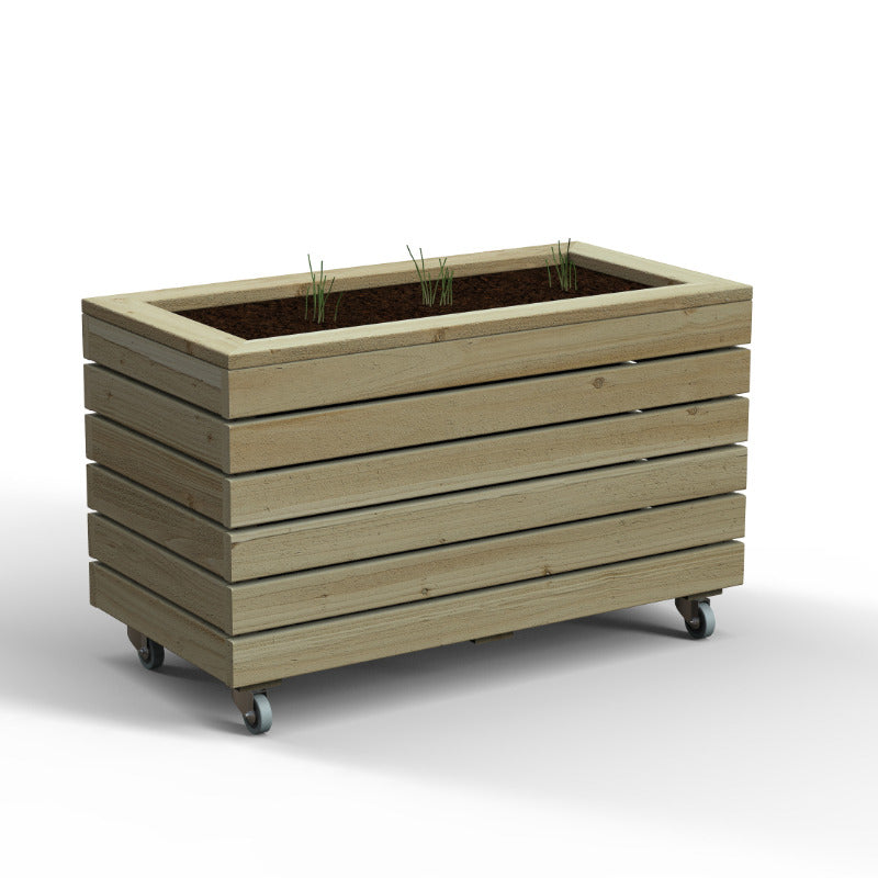 Hartwood Linear Double Planter With Wheels | Sheds.co.uk