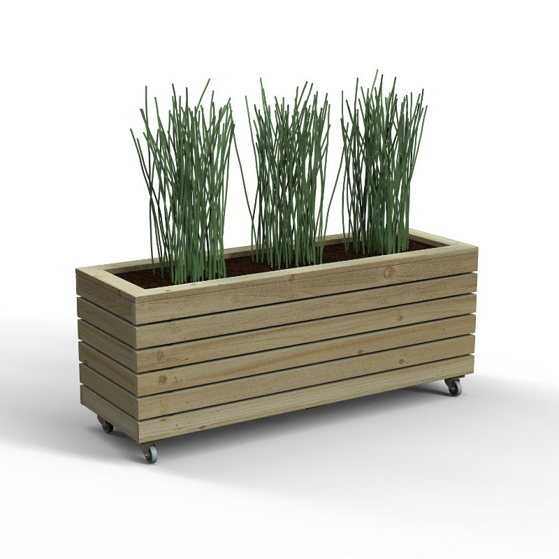 Hartwood Linear Planter With Wheels | Sheds.co.uk