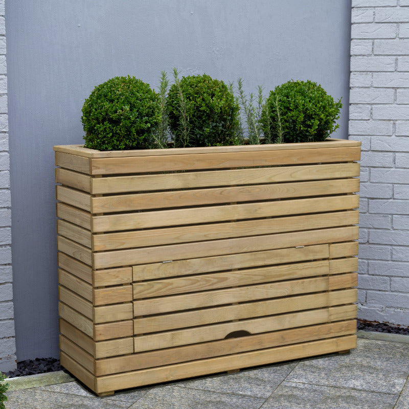 Hartwood Linear Tall Planter With Storage | Sheds.co.uk