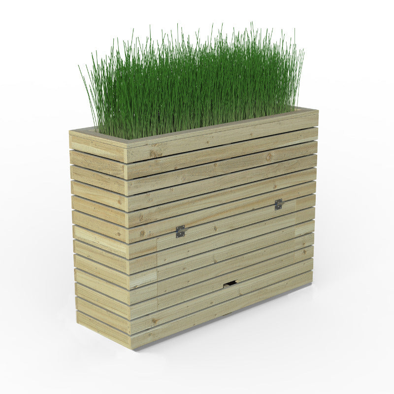 Hartwood Linear Tall Planter With Storage | Sheds.co.uk