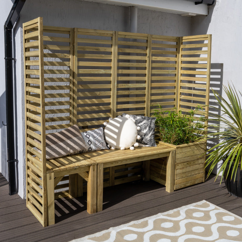 Hartwood Modular Garden Seating With Trellis - Option 2 | Sheds.co.uk