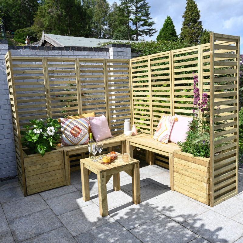 Hartwood Modular Garden Seating With Trellis - Option 3 | Sheds.co.uk