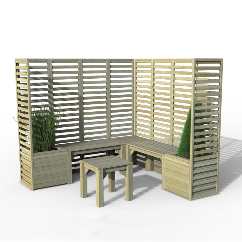 Hartwood Modular Garden Seating With Trellis - Option 3 | Sheds.co.uk