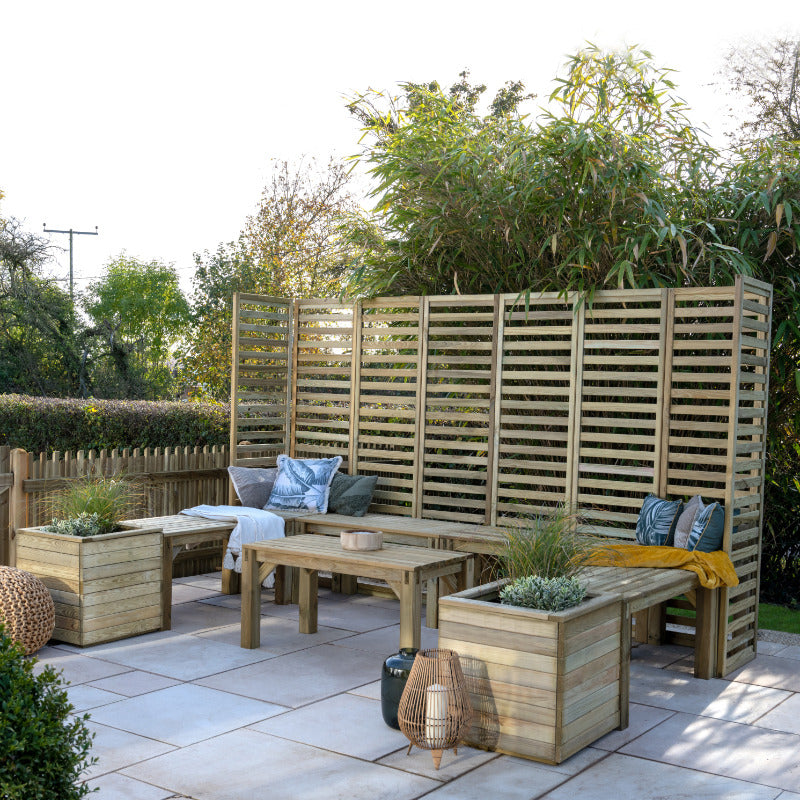 Hartwood Modular Garden Seating With Trellis - Option 4 | Sheds.co.uk