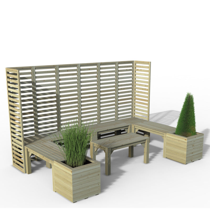Hartwood Modular Garden Seating With Trellis - Option 4 | Sheds.co.uk