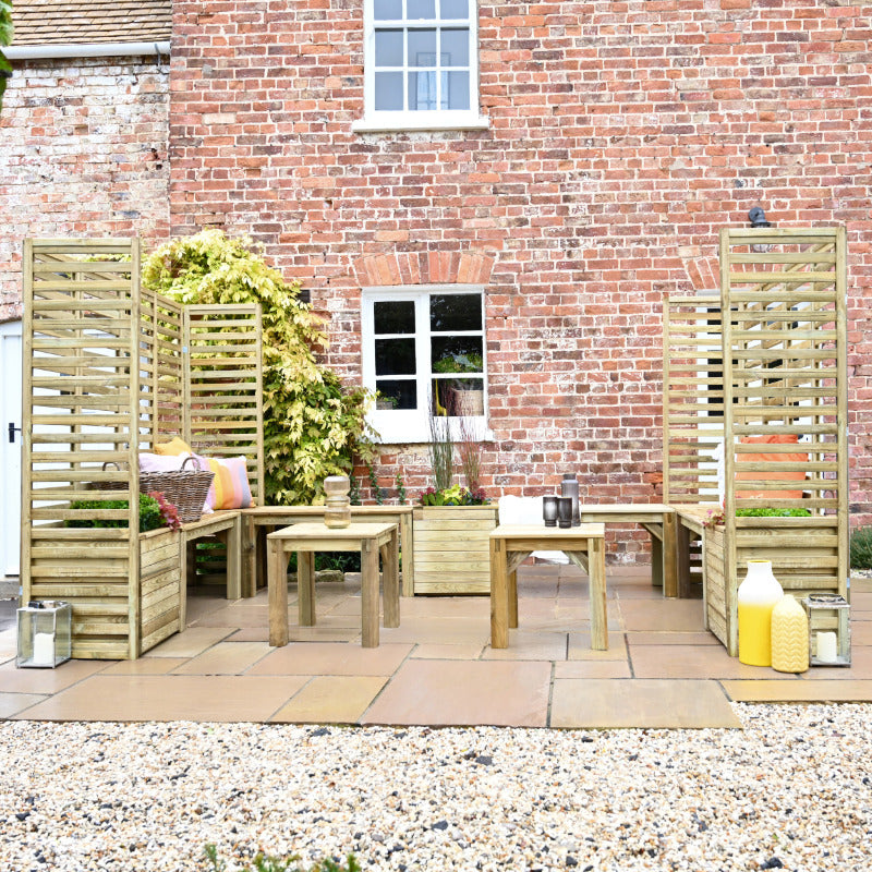 Hartwood Modular Garden Seating With Trellis - Option 5 | Sheds.co.uk