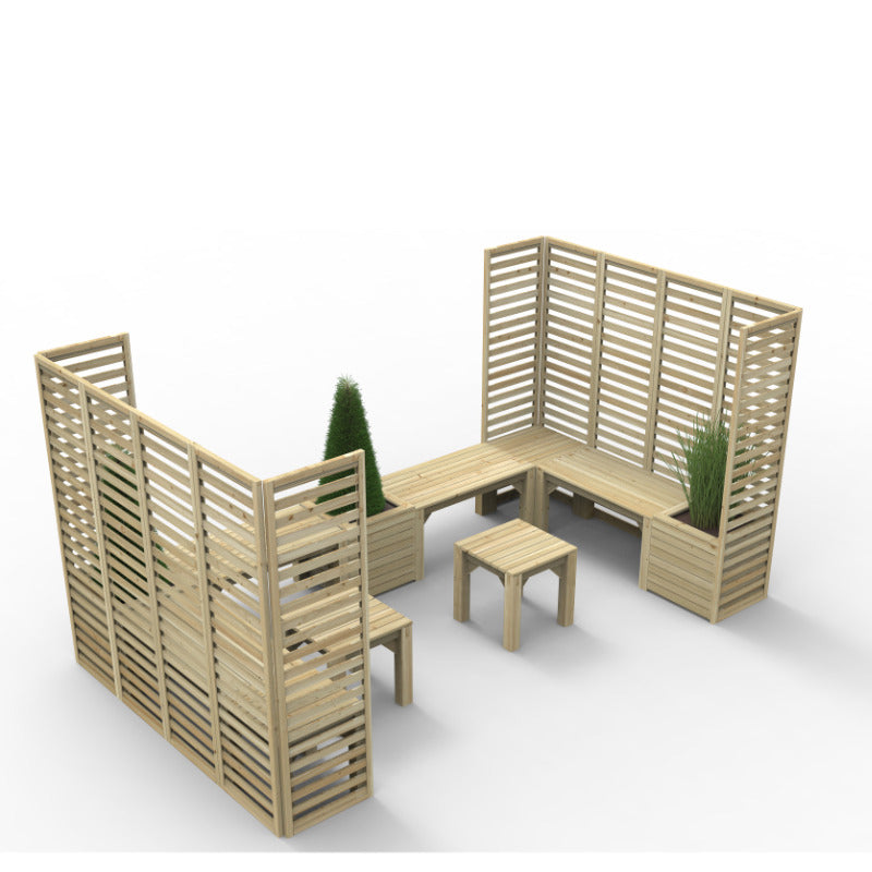 Hartwood Modular Garden Seating With Trellis - Option 5 | Sheds.co.uk