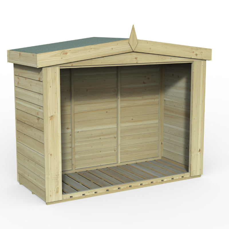 Hartwood Overlap Pressure Treated Log Store | Sheds.co.uk