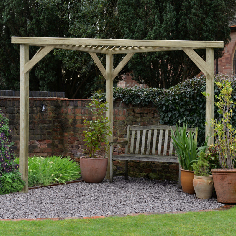 Hartwood Slatted Corner Pergola | Sheds.co.uk