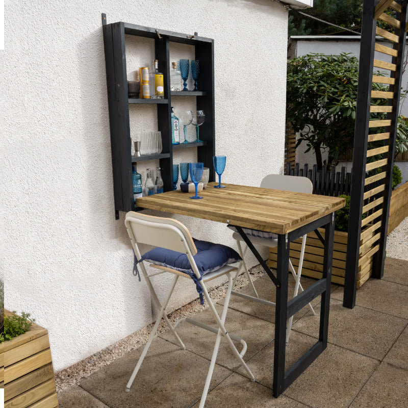 Hartwood Wall Mounted Foldaway Garden Bar | Sheds.co.uk