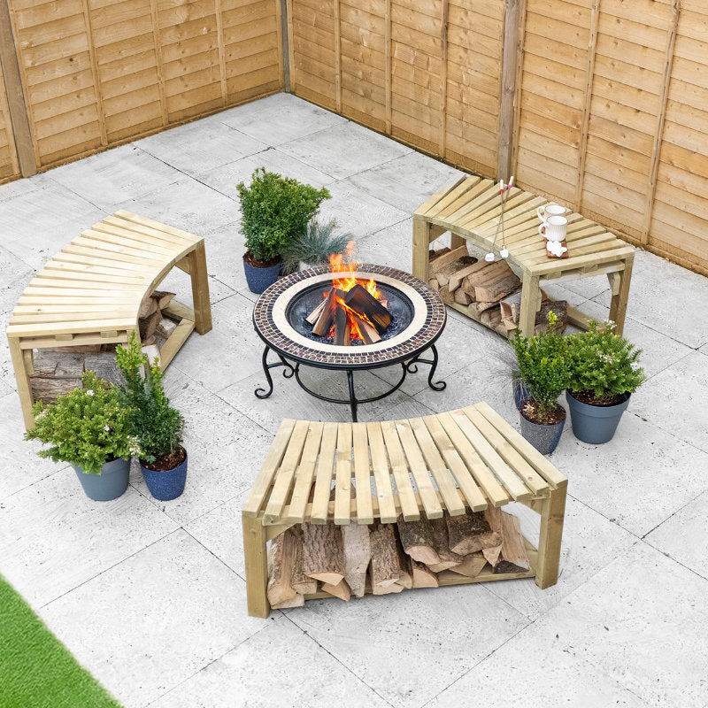 Hartwood Wooden Curved Viking Bench | Sheds.co.uk