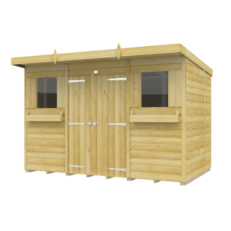 Holt 10' x 6' Handsworth Loglap Pressure Treated Pent Summer Shed | Sheds.co.uk