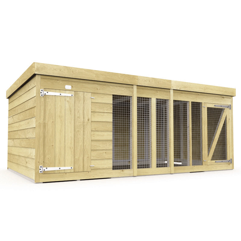 Holt 10' x 6' Pressure Treated Shiplap Dog Kennel And Run | Sheds.co.uk