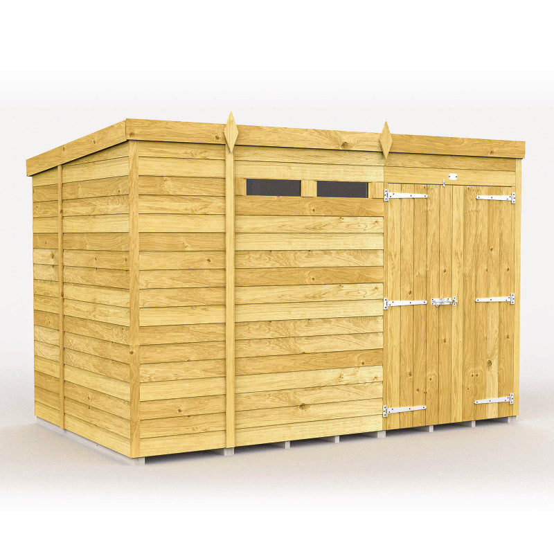 Holt 10' x 6' Pressure Treated Shiplap Modular Pent Security Shed | Sheds.co.uk