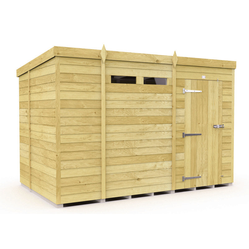 Holt 10' x 7' Pressure Treated Shiplap Modular Pent Security Shed | Sheds.co.uk