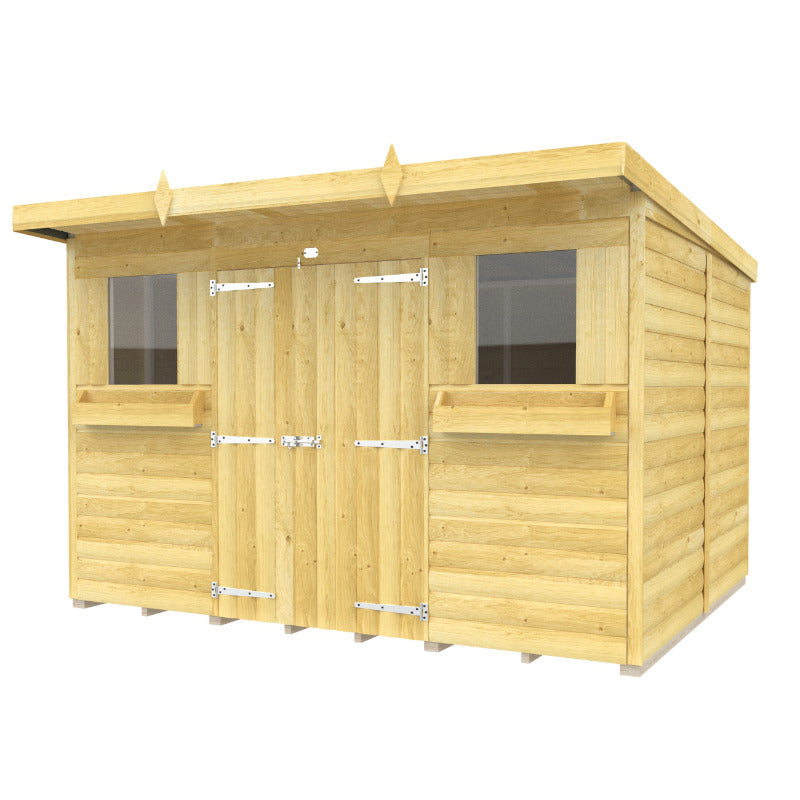 Holt 10' x 8' Handsworth Loglap Pressure Treated Pent Summer Shed | Sheds.co.uk