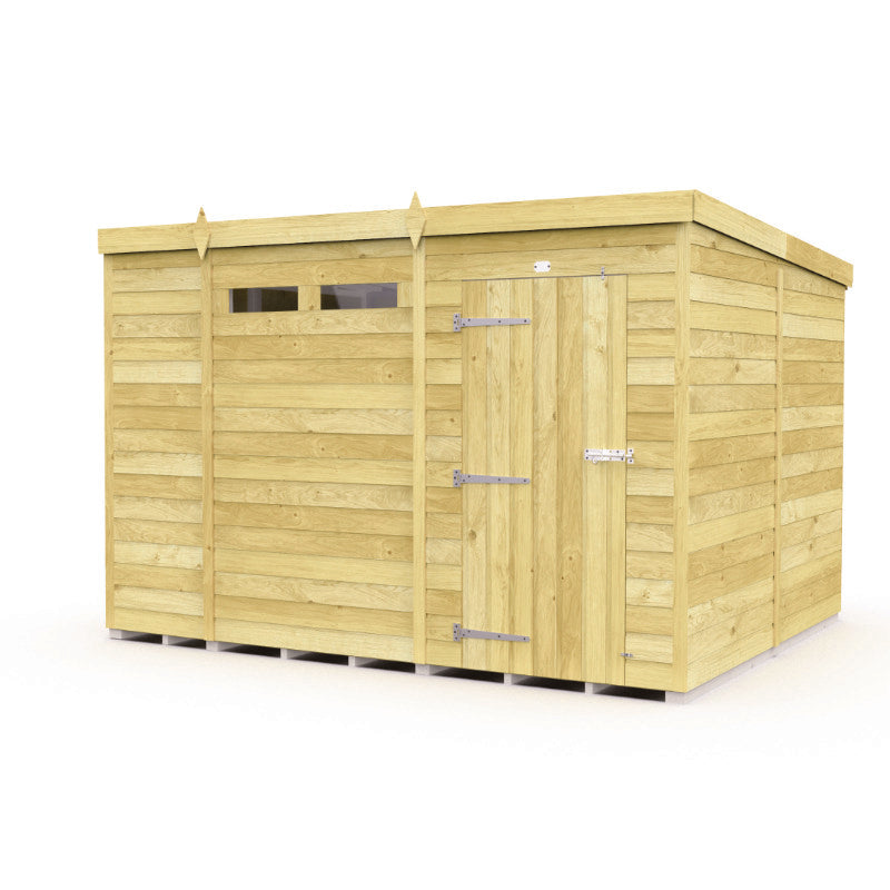 Holt 10' x 8' Pressure Treated Shiplap Modular Pent Security Shed | Sheds.co.uk