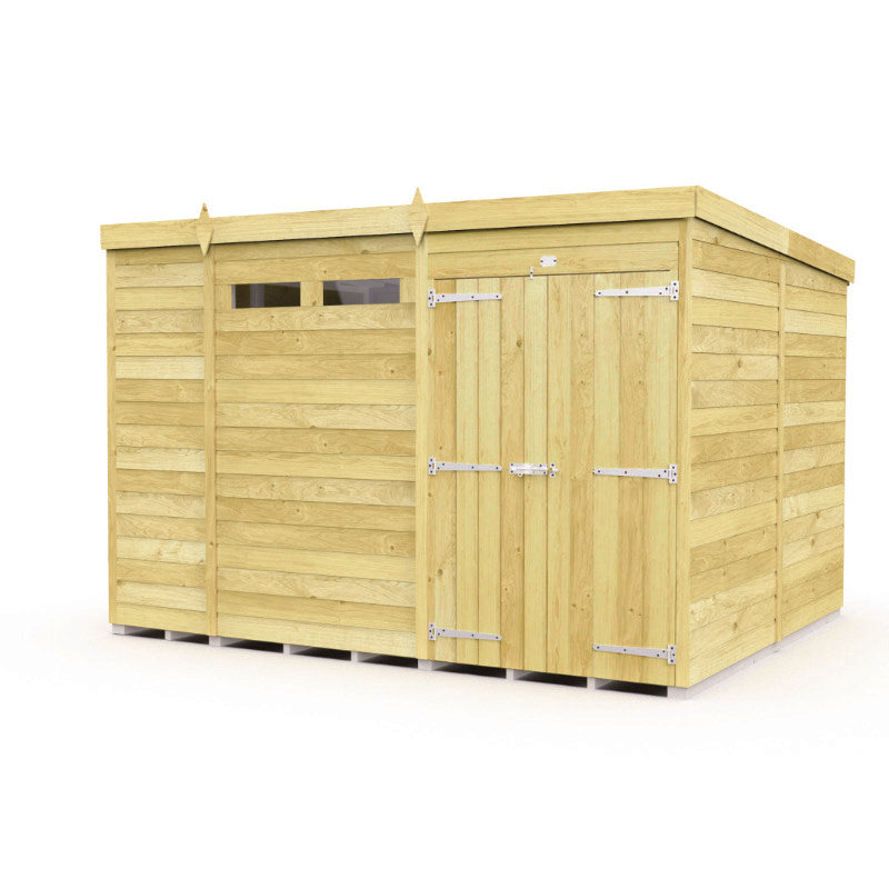 Holt 10' x 8' Pressure Treated Shiplap Modular Pent Security Shed | Sheds.co.uk