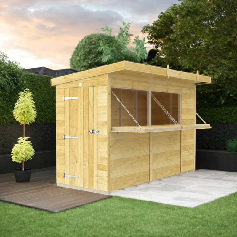 Holt 10' x 4' Pressure Treated Shiplap Garden Bar Shed With Serving Hatch | Sheds.co.uk
