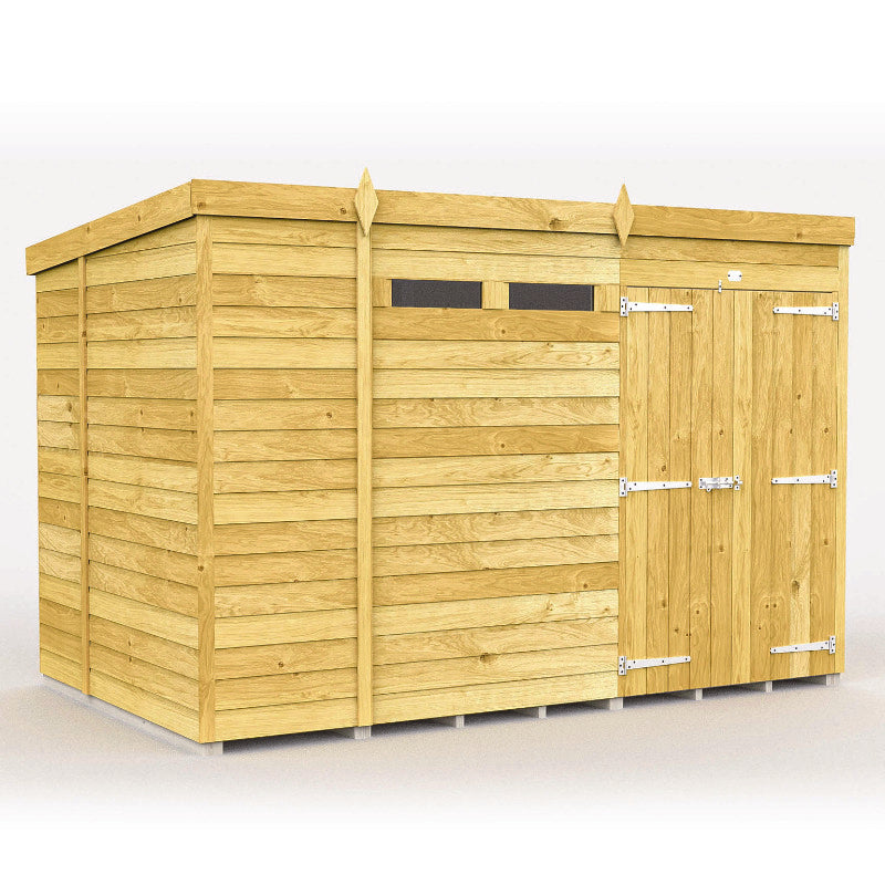 Holt 11' x 6' Pressure Treated Shiplap Modular Pent Security Shed | Sheds.co.uk