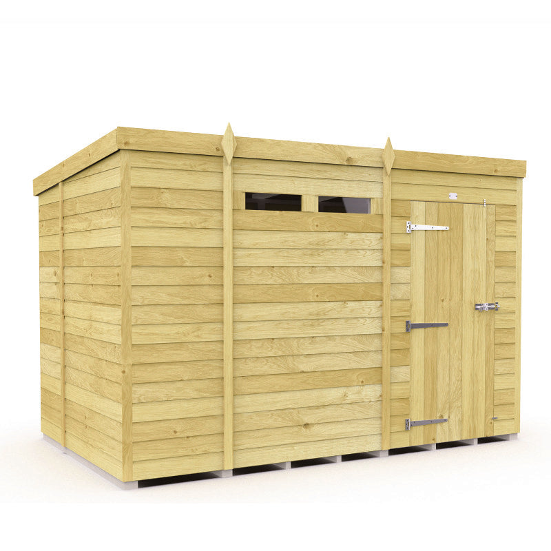 Holt 11' x 7' Pressure Treated Shiplap Modular Pent Security Shed | Sheds.co.uk
