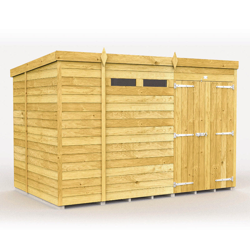 Holt 11' x 7' Pressure Treated Shiplap Modular Pent Security Shed | Sheds.co.uk