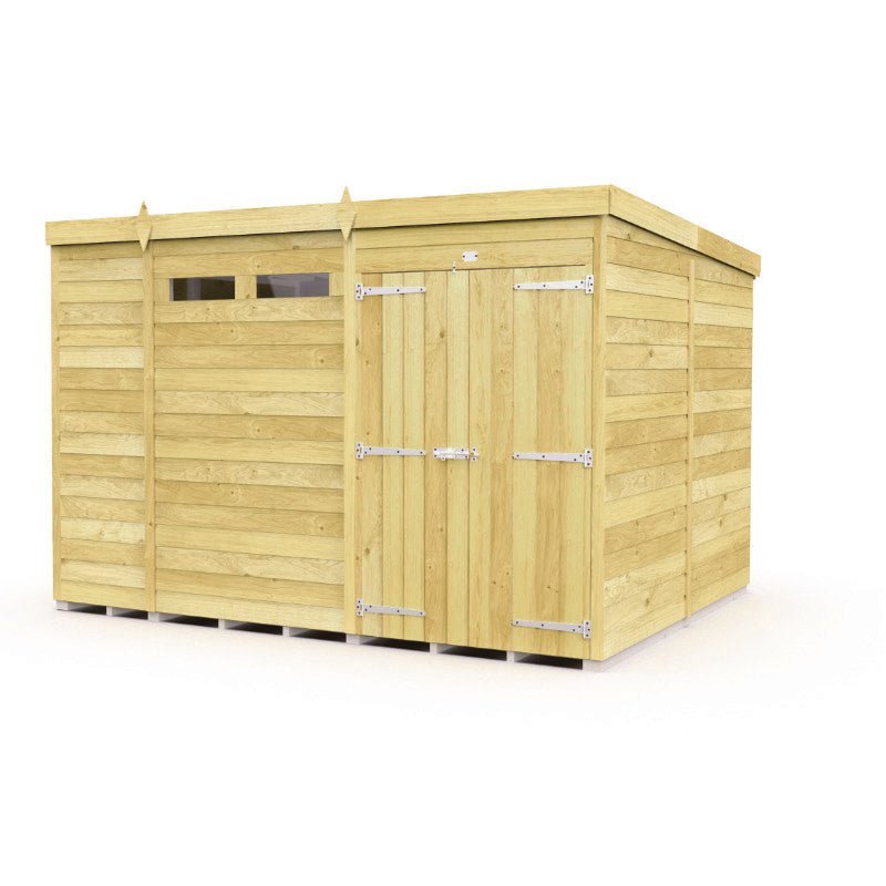 Holt 11' x 8' Pressure Treated Shiplap Modular Pent Security Shed | Sheds.co.uk