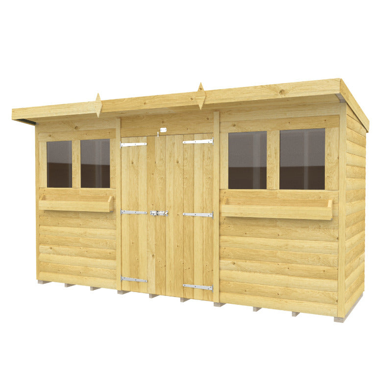 Holt 12' x 4' Handsworth Loglap Pressure Treated Pent Summer Shed | Sheds.co.uk