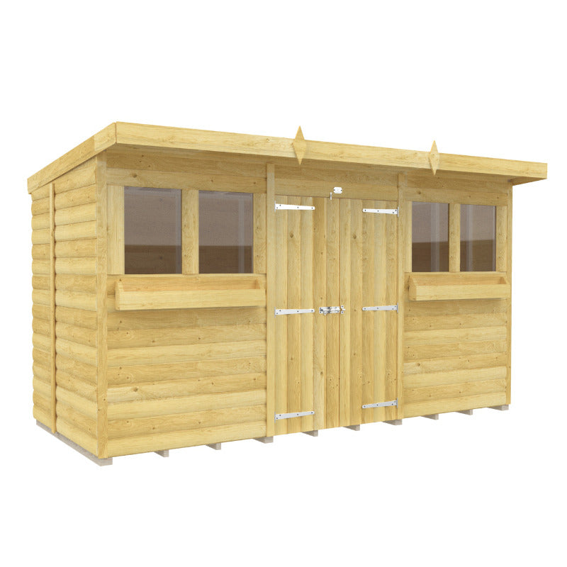 Holt 12' x 5' Handsworth Loglap Pressure Treated Pent Summer Shed | Sheds.co.uk