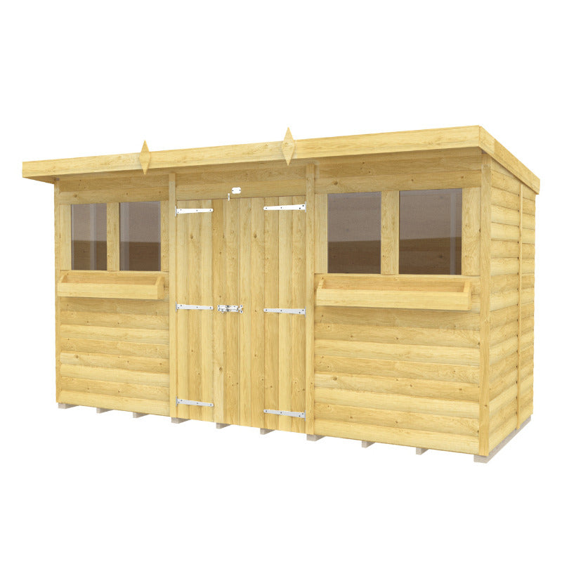 Holt 12' x 5' Handsworth Loglap Pressure Treated Pent Summer Shed | Sheds.co.uk