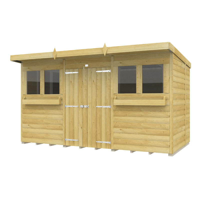 Holt 12' x 6' Handsworth Loglap Pressure Treated Pent Summer Shed | Sheds.co.uk