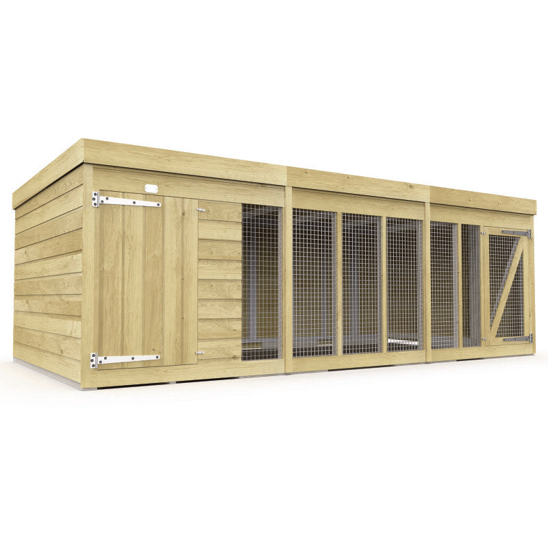 Holt 12' x 6' Pressure Treated Shiplap Dog Kennel And Run | Sheds.co.uk