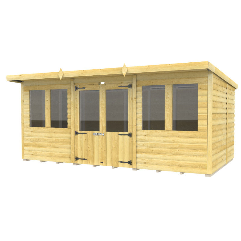 Holt 12' x 7' Alexander Loglap Pressure Treated Pent Summer House | Sheds.co.uk
