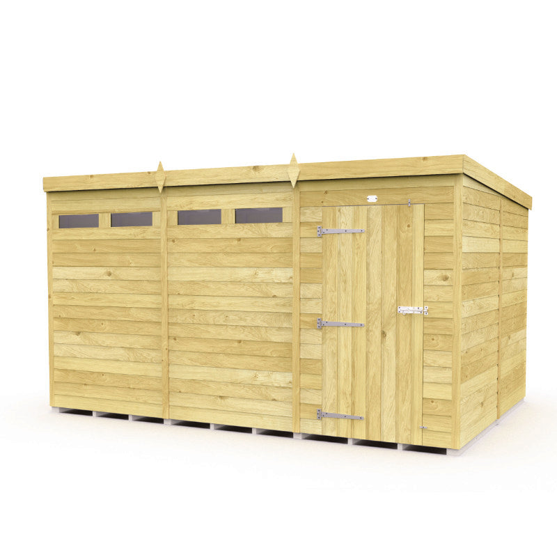 Holt 12' x 8' Pressure Treated Shiplap Modular Pent Security Shed | Sheds.co.uk