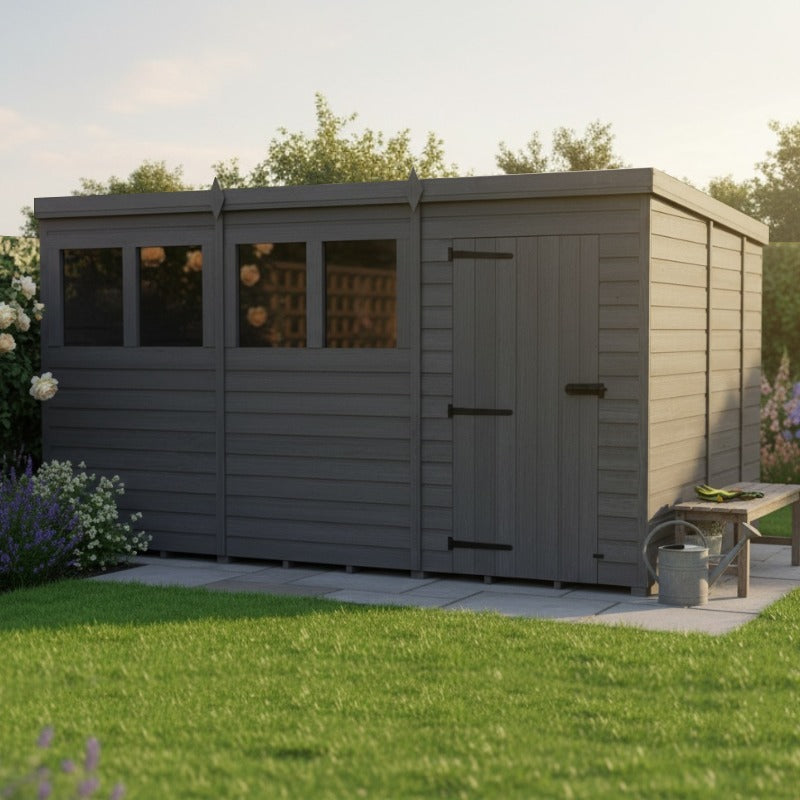 Holt 12' x 9' Modular Composite Pent Shed | Sheds.co.uk