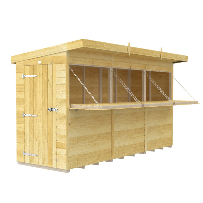 Holt 12' x 4' Pressure Treated Shiplap Garden Bar Shed With Serving Hatch | Sheds.co.uk