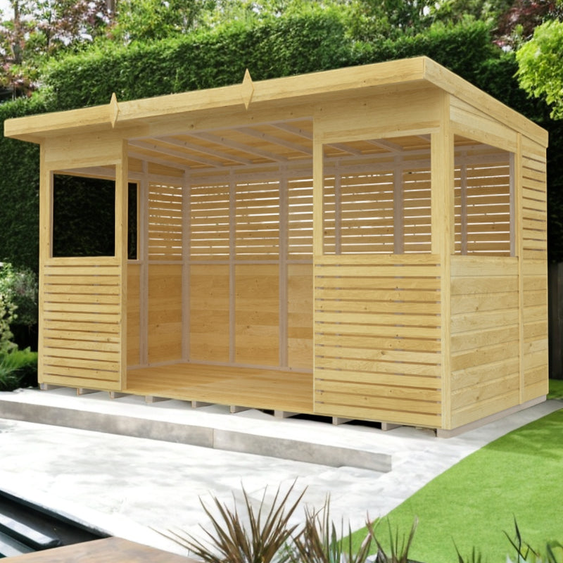 Holt 12' x 6' Pressure Treated Outdoor Kitchen Barbecue Shelter | Sheds.co.uk