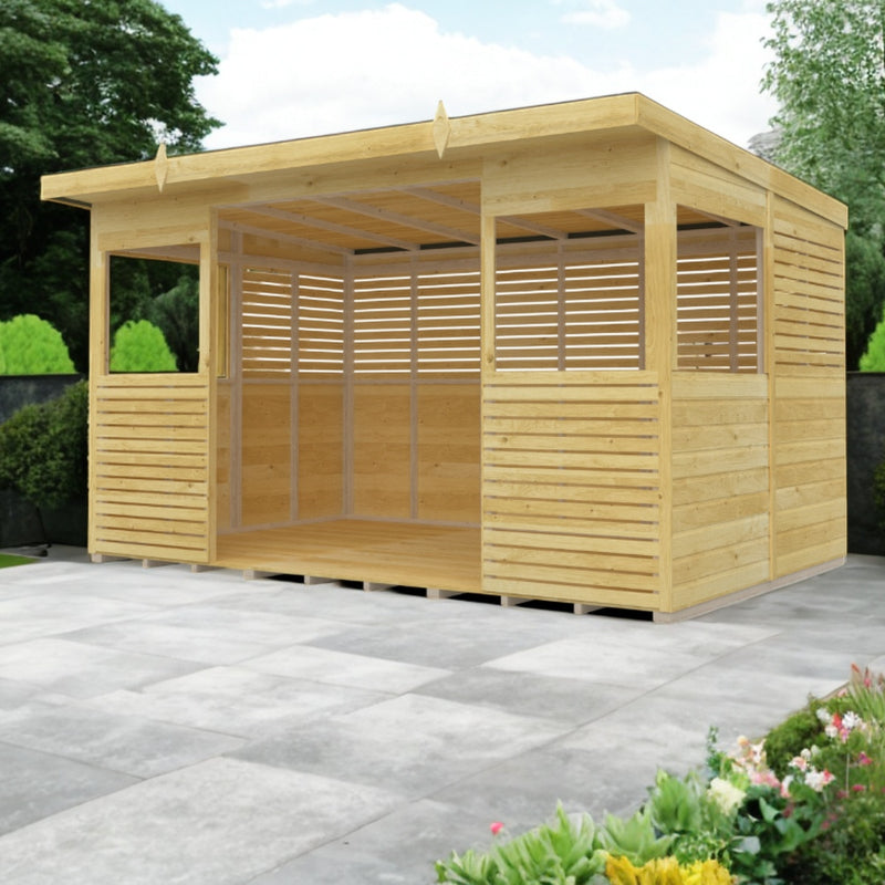 Holt 12' x 8' Pressure Treated Outdoor Kitchen Barbecue Shelter | Sheds.co.uk