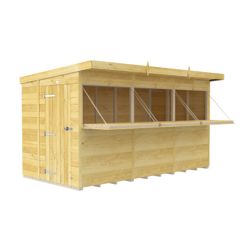 Holt 12' x 8' Pressure Treated Shiplap Garden Bar Shed With Serving Hatch | Sheds.co.uk