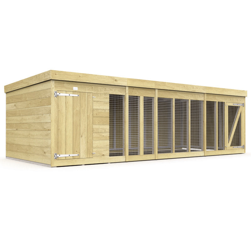 Holt 14' x 6' Pressure Treated Shiplap Dog Kennel And Run | Sheds.co.uk