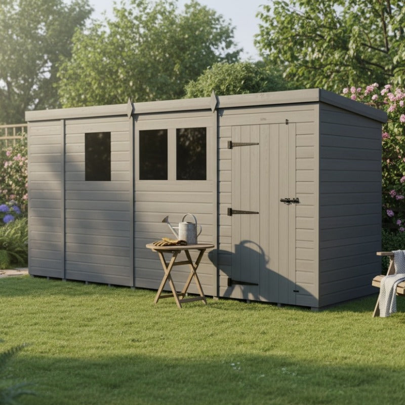 Holt 15' x 4' Modular Composite Pent Shed | Sheds.co.uk