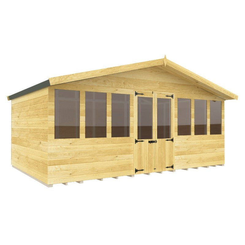 Holt 16' x 10' Supreme Shiplap Pressure Treated Summer House With Installation | Sheds.co.uk