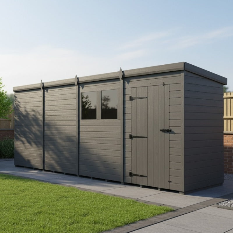 Holt 16' x 4' Modular Composite Pent Shed | Sheds.co.uk