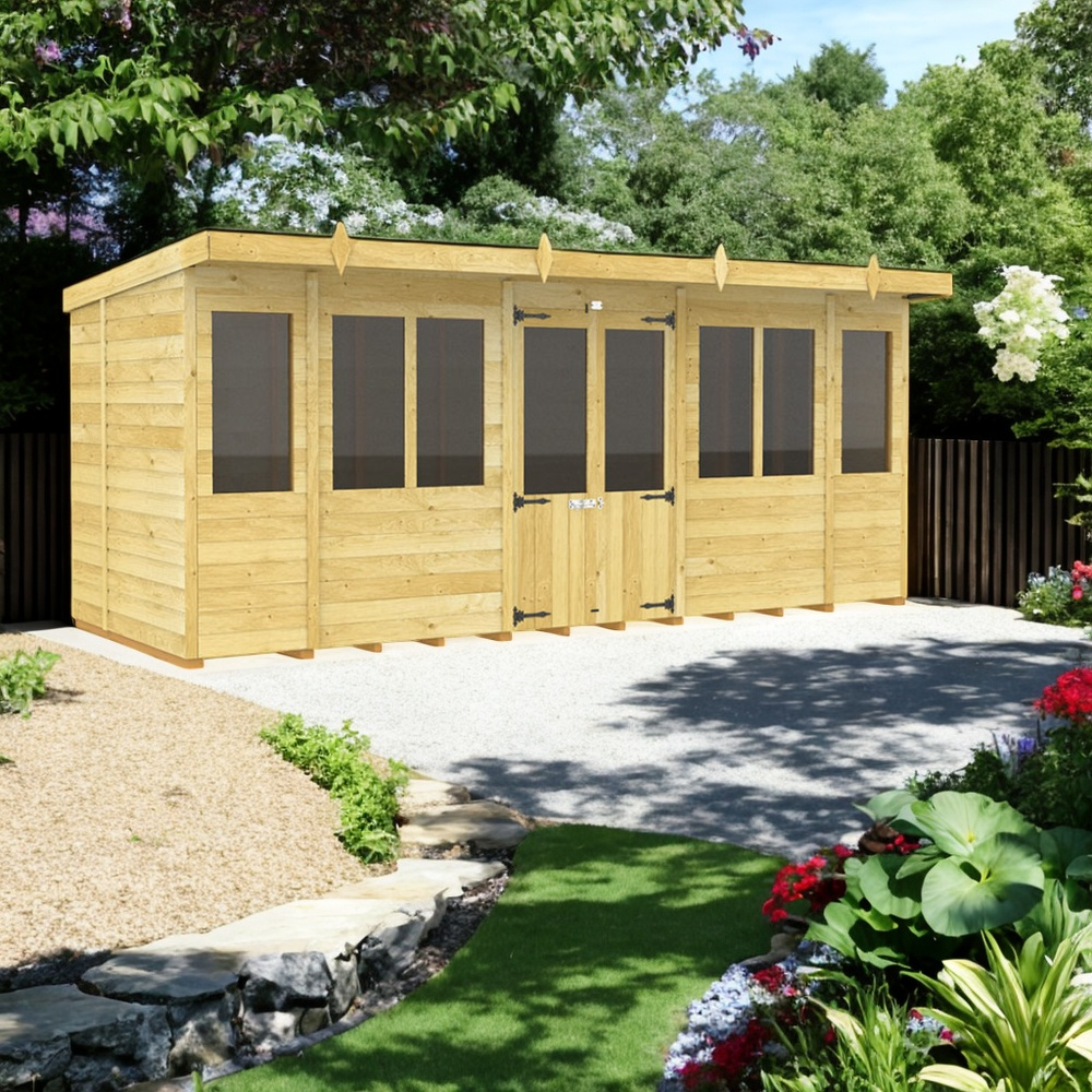 Holt 16' x 8' Alexander Pressure Treated Summer House | Sheds.co.uk
