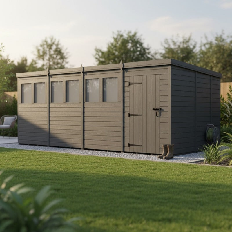 Holt 16' x 8' Modular Composite Pent Shed | Sheds.co.uk