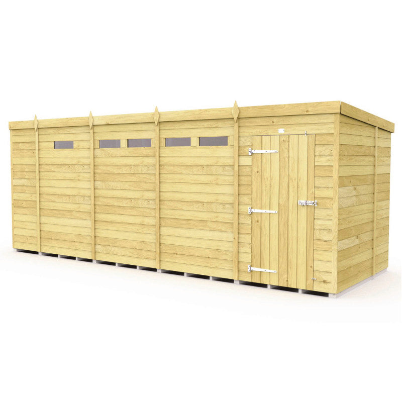 Holt 17' x 7' Pressure Treated Shiplap Modular Pent Security Shed | Sheds.co.uk