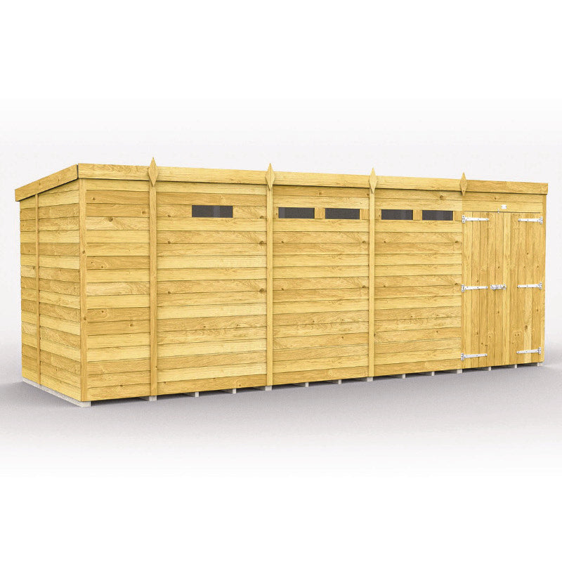 Holt 17' x 7' Pressure Treated Shiplap Modular Pent Security Shed | Sheds.co.uk