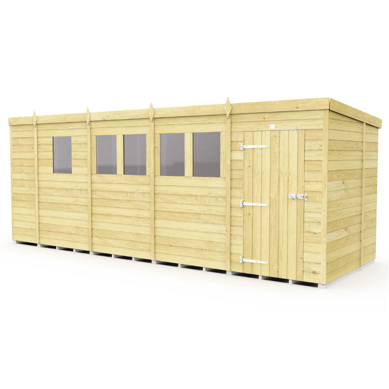 Holt 17' x 7' Pressure Treated Shiplap Modular Pent Shed | Sheds.co.uk
