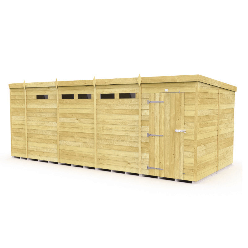 Holt 17' x 8' Pressure Treated Shiplap Modular Pent Security Shed | Sheds.co.uk